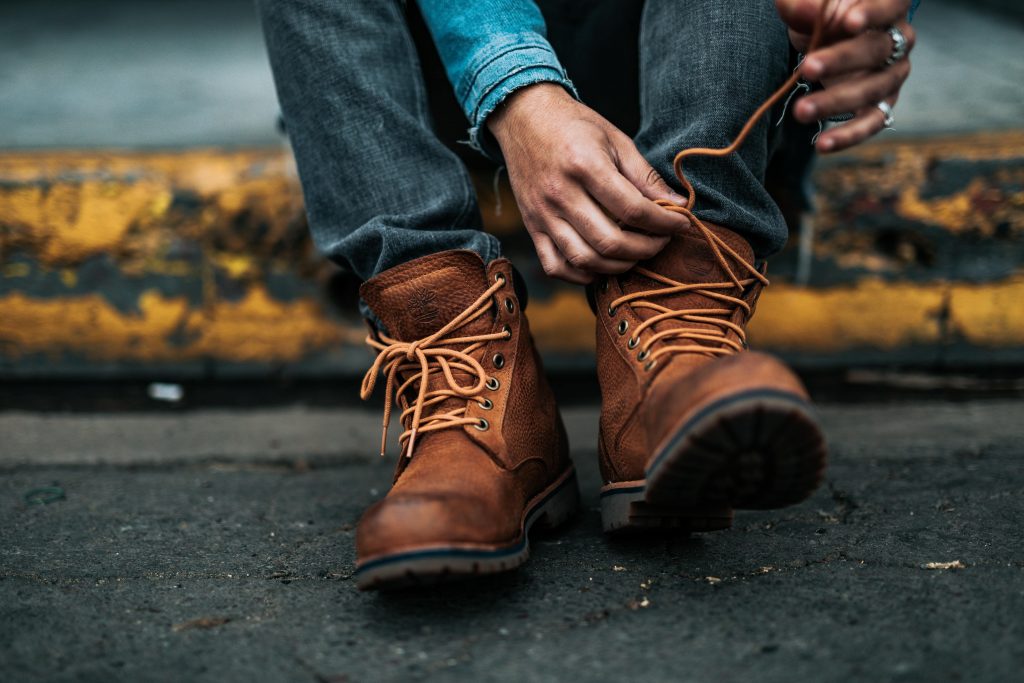 Putting on boots