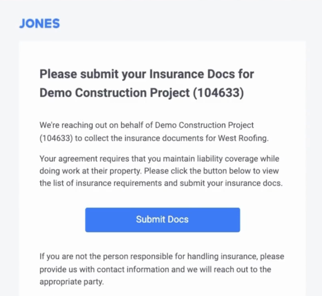 subcontractor compliance management tool document upload flow