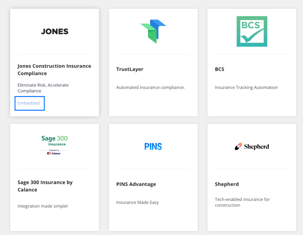 risk software procore integrations