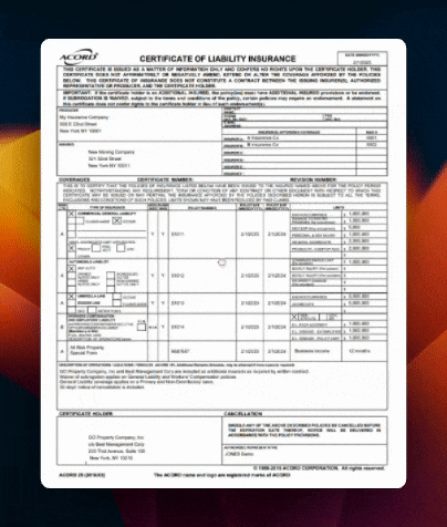 how to read a certificate of insurance: zoom in on certificate holder