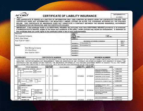 how to read a certificate of insurance zoom in